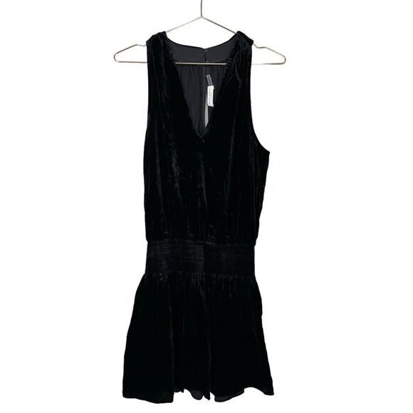 NEW Ramy Brook Jerry Black Velvet Mini Dress Medium - Picture 4 of 13